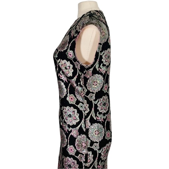 Vintage Alice of California Sleeveless Metallic Floral Paisley Print Maxi Dress - Picture 9 of 13